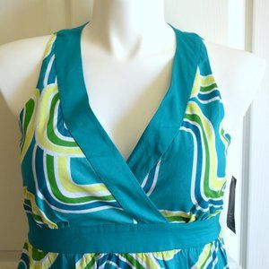 INC INTERNATIONAL CONCEPTS WOMEN'S GEOMETRIC SLEEVELESS EMPIRE WAIST DRE…